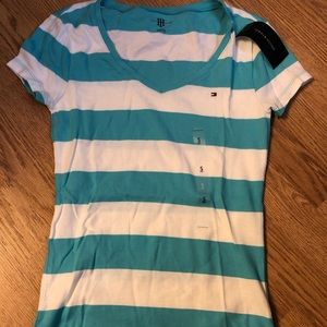 NWT cute striped v-neck tee